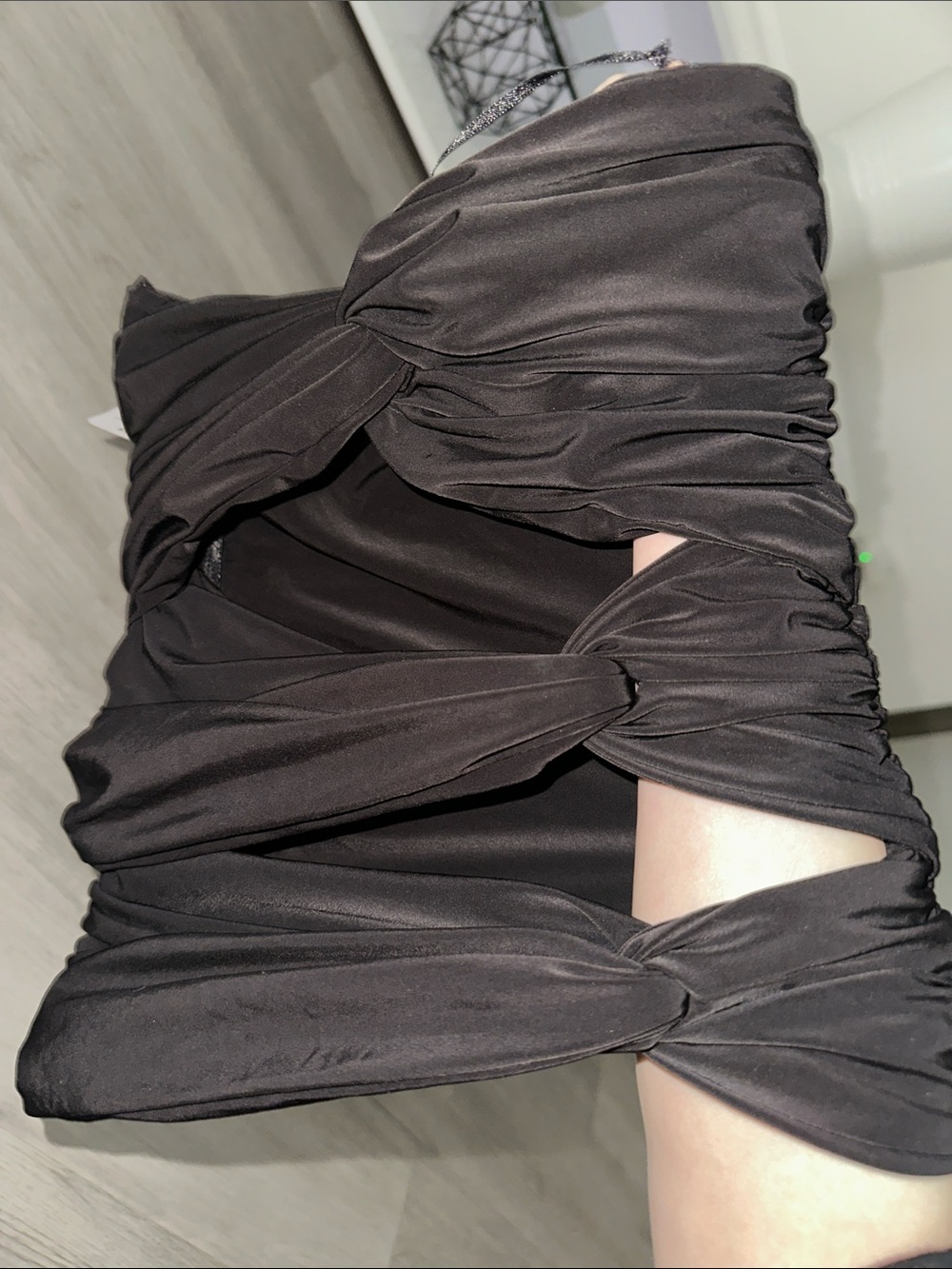 Strapless Ruched Black Strapless Top - Picture 3 of 4